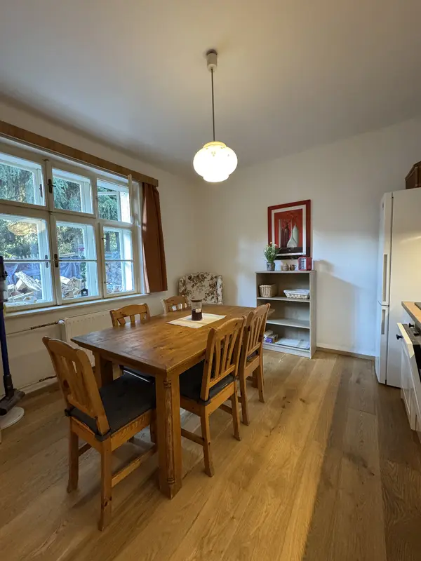 Dining table by the glass porch