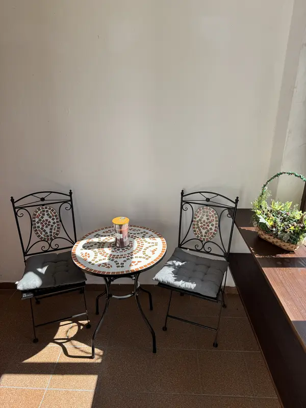 Outdoor seating on the terrace
